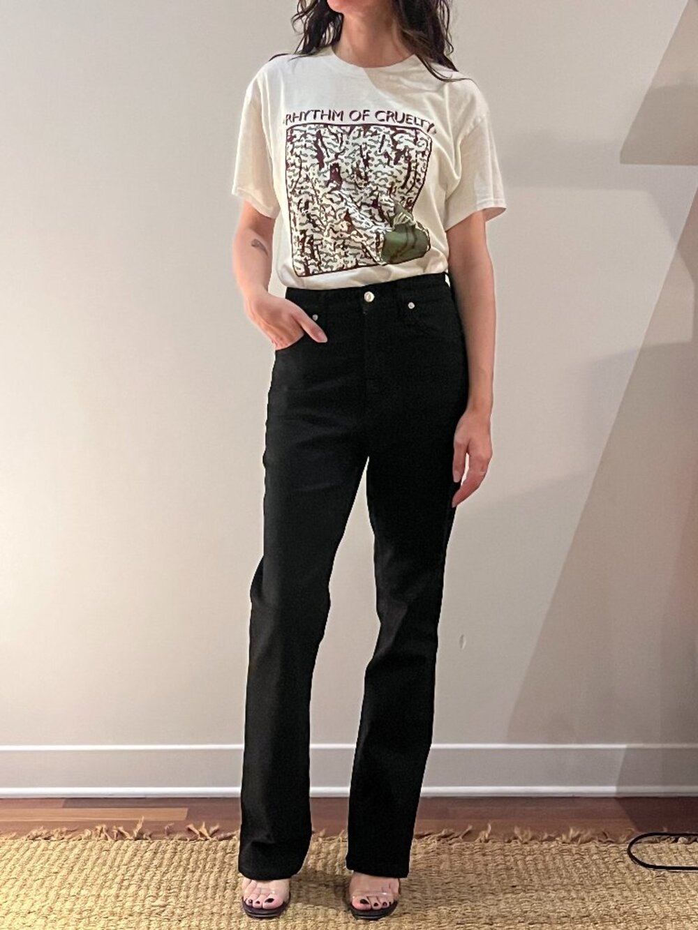 Helmut Lang Black High-Rise Bootcut Jeans